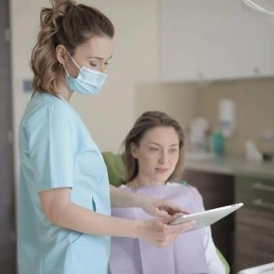 Patient receiving consultation from a healthcare professional at a Sleep Center in Austintown